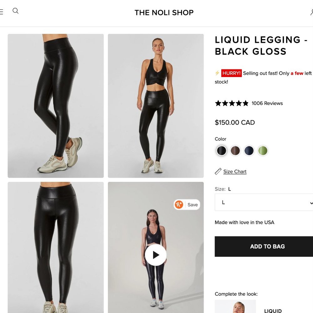 NWOT NOLI Liquid Black Gloss Leggings - Picture 8 of 12